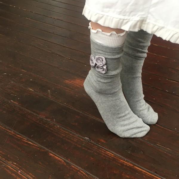 three rose socks ( 4 color )