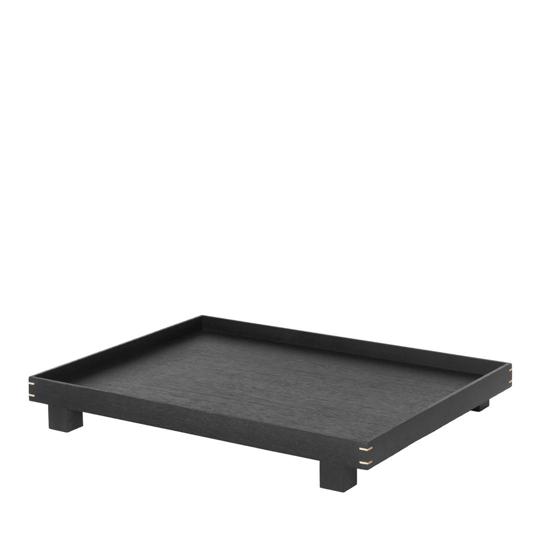bon wooden tray large stained black oak