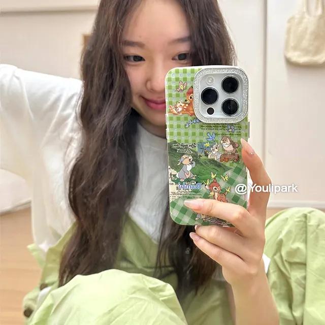 디즈니 밤비 그린 실버카메라보호 폰케이스 아이폰케이스 아이폰15 아이폰14프로맥스 아이폰13프로맥스 아이폰12프로맥스 아이폰프로맥스 아이폰프로