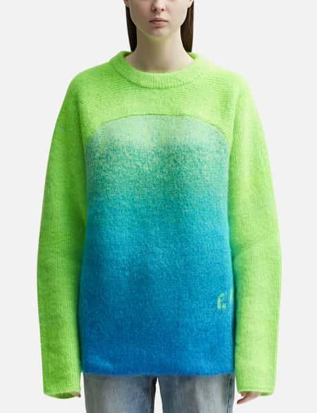 그라데이션 레인보우 스웨터 니트