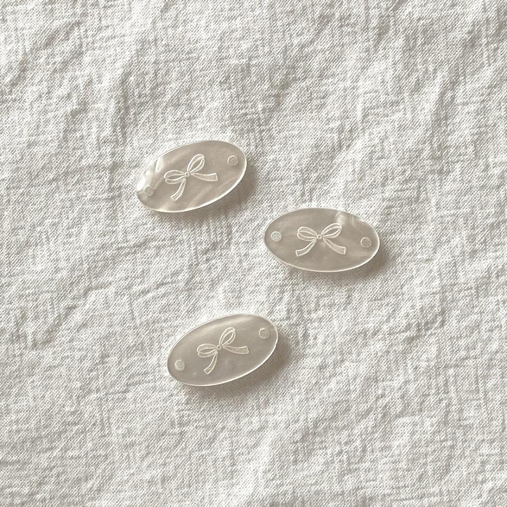 타원형 자개 리본 단추 팬던트