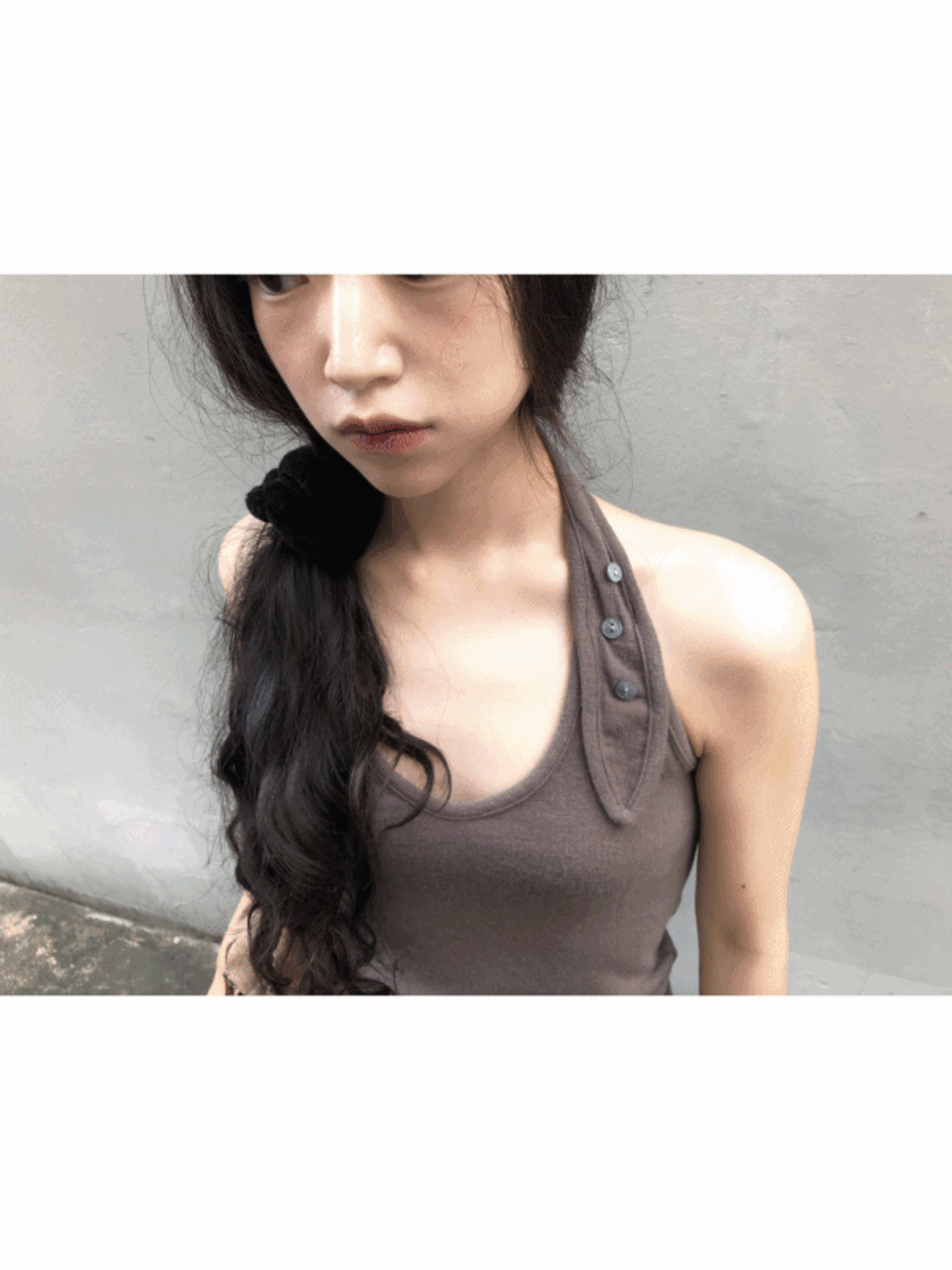 angora wool halter top (4color) / 앙고라 울 홀터 탑
