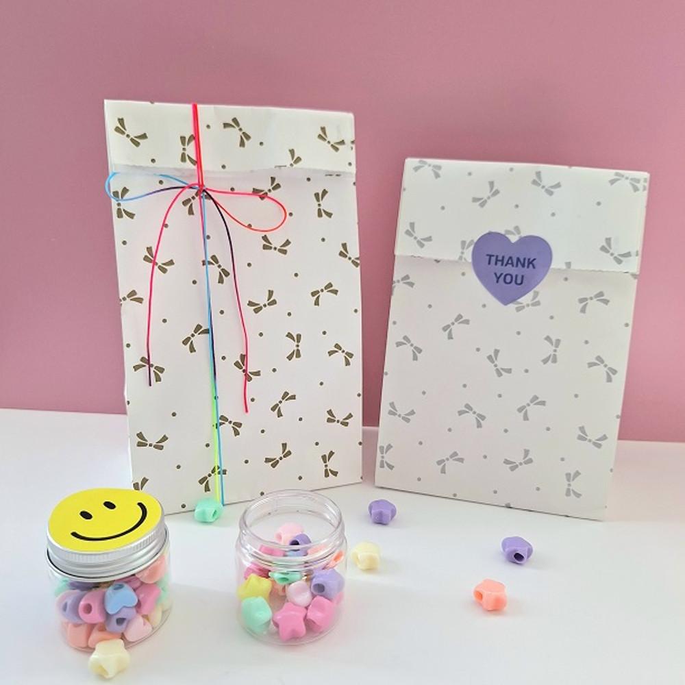 리본패턴 각대 종이봉투 구디백 답례품 유치원 어린이집 회사 단체 선물포장