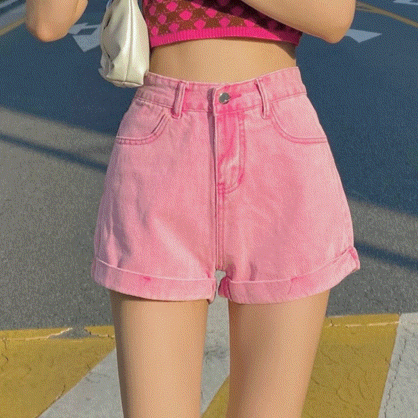 당일출고[하이틴!]Colour denim short pants