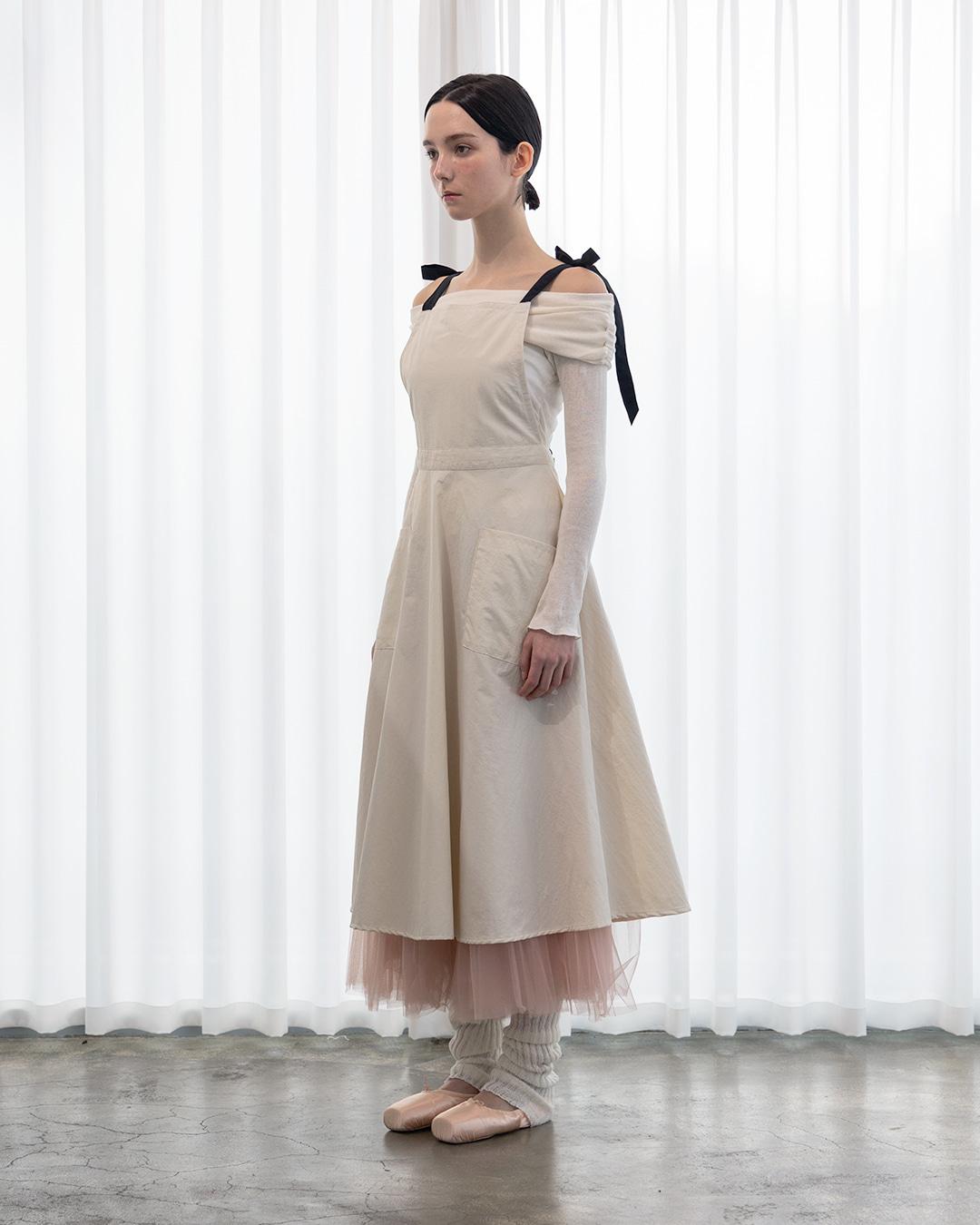 숄더 리본 SHOULDER RIBBON APRON [아이보리]