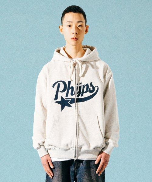 PHYPS® STAR TAIL LOGO HOODIE ZIP UP OATMEAL