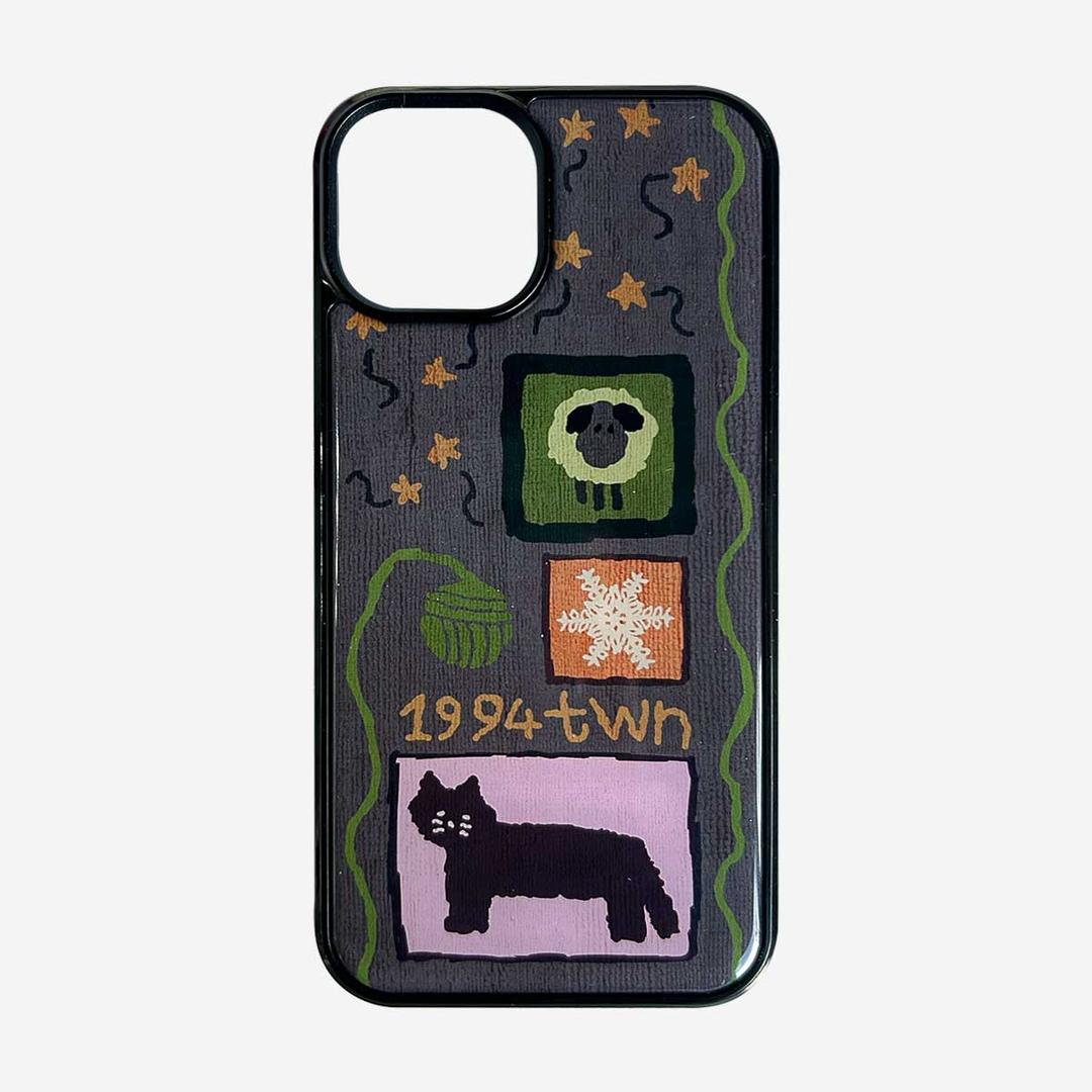 [PRE-ORDER] Cat and knit phone case - GREY (에폭시 / 맥세이프 글라스 케이스)