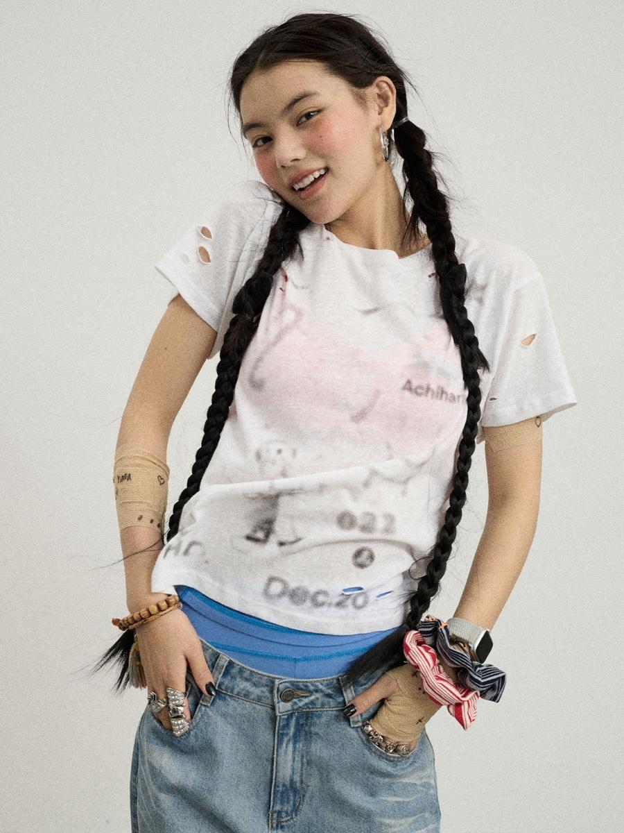 Achihara Suga Cube Graffiti T-shirt