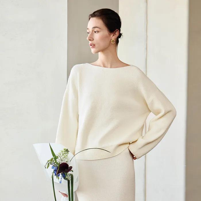 YY_Gentle semi loose knit sweater