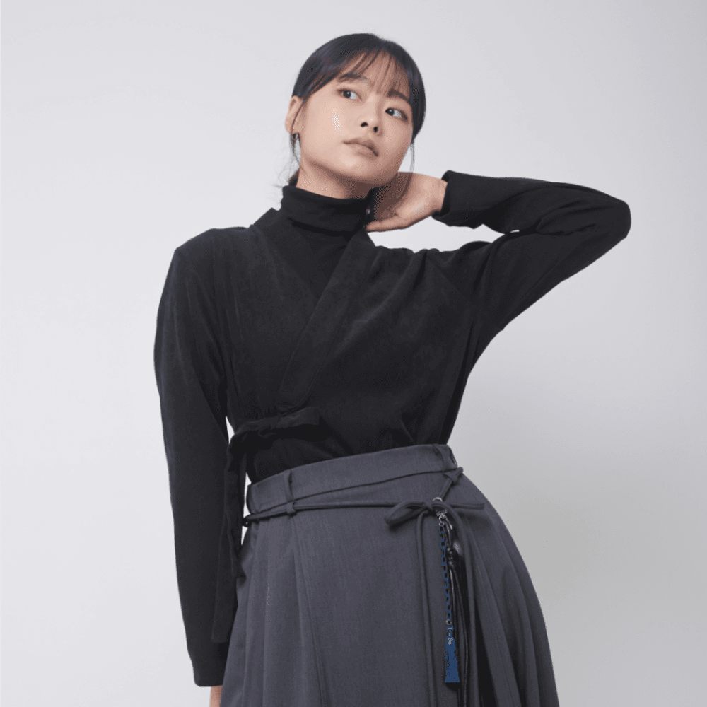 기모 사선결 흑색 한복셔츠 저고리