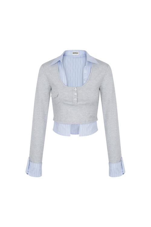 LAYERED SHIRT SLEEVE [GRAY]