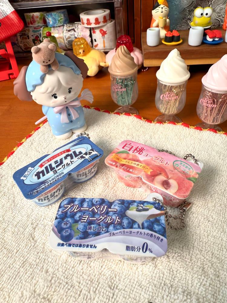 귀여운 일본 요거트 키링 미니어처 가챠 백참 가방꾸미기