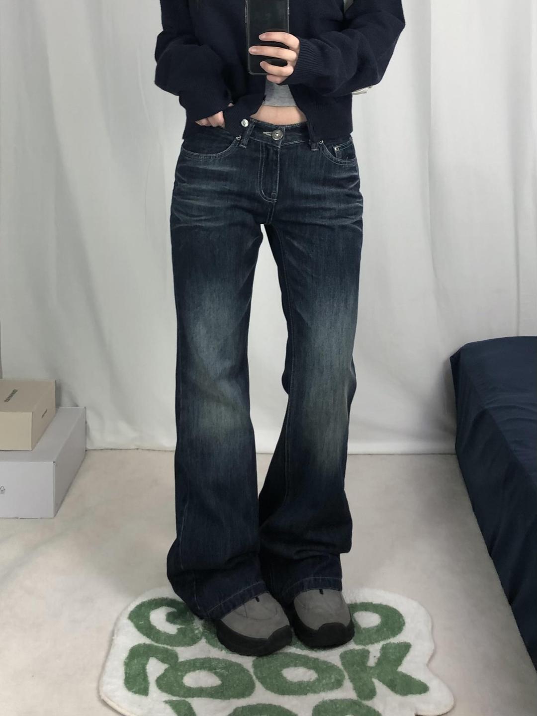 유데모닉 [oot/ootj] 제나 로우 부츠컷 데님 팬츠