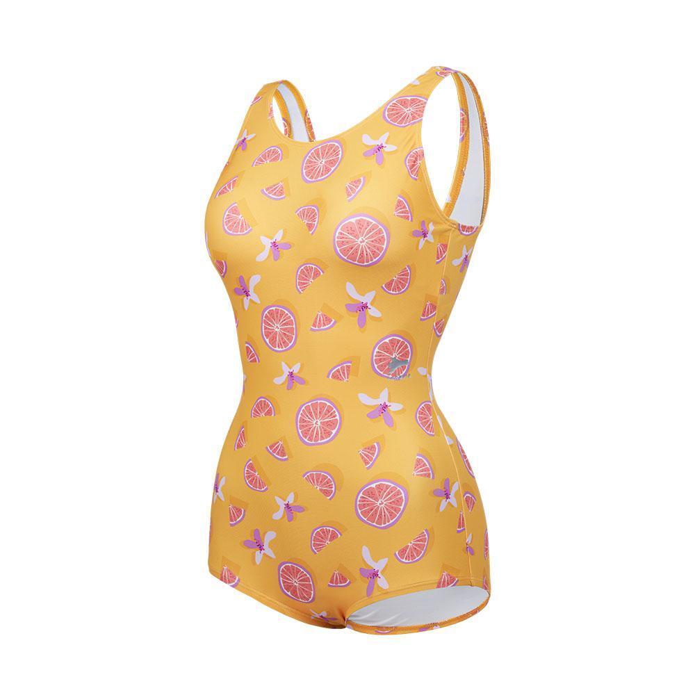 여성 자몽 로우컷 U백 원피스수영복 옐로우 RN-LS2E507-YE