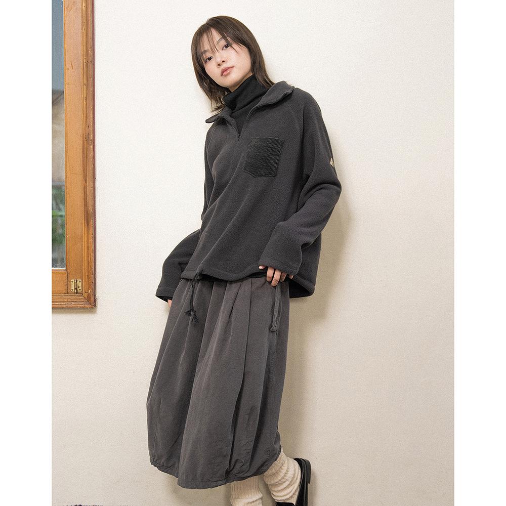 Half Zip Fleece Pullover - Charcoal