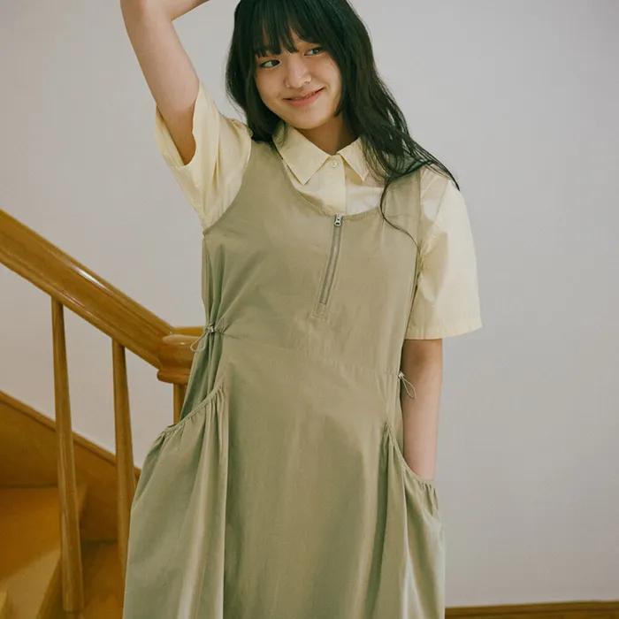 W SCOOPNECK ONEPIECE [2 COLOR]