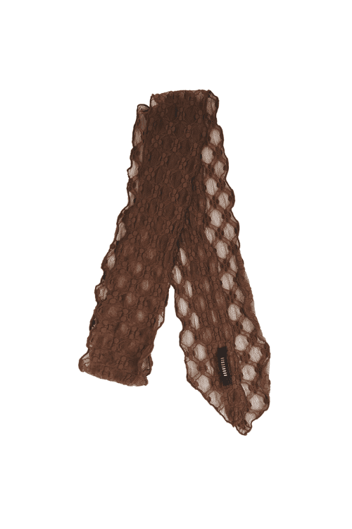 망사 레이스 스카프_브라운