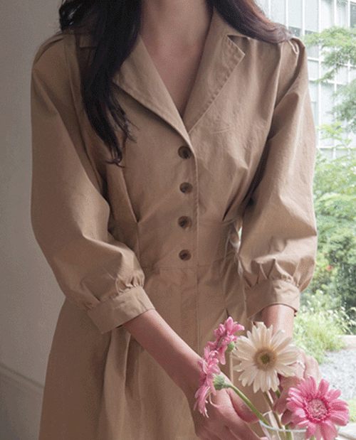 [트렌치원피스][LABEL] 루앙 여성스러운 무드 카라원피스[size:F,1]