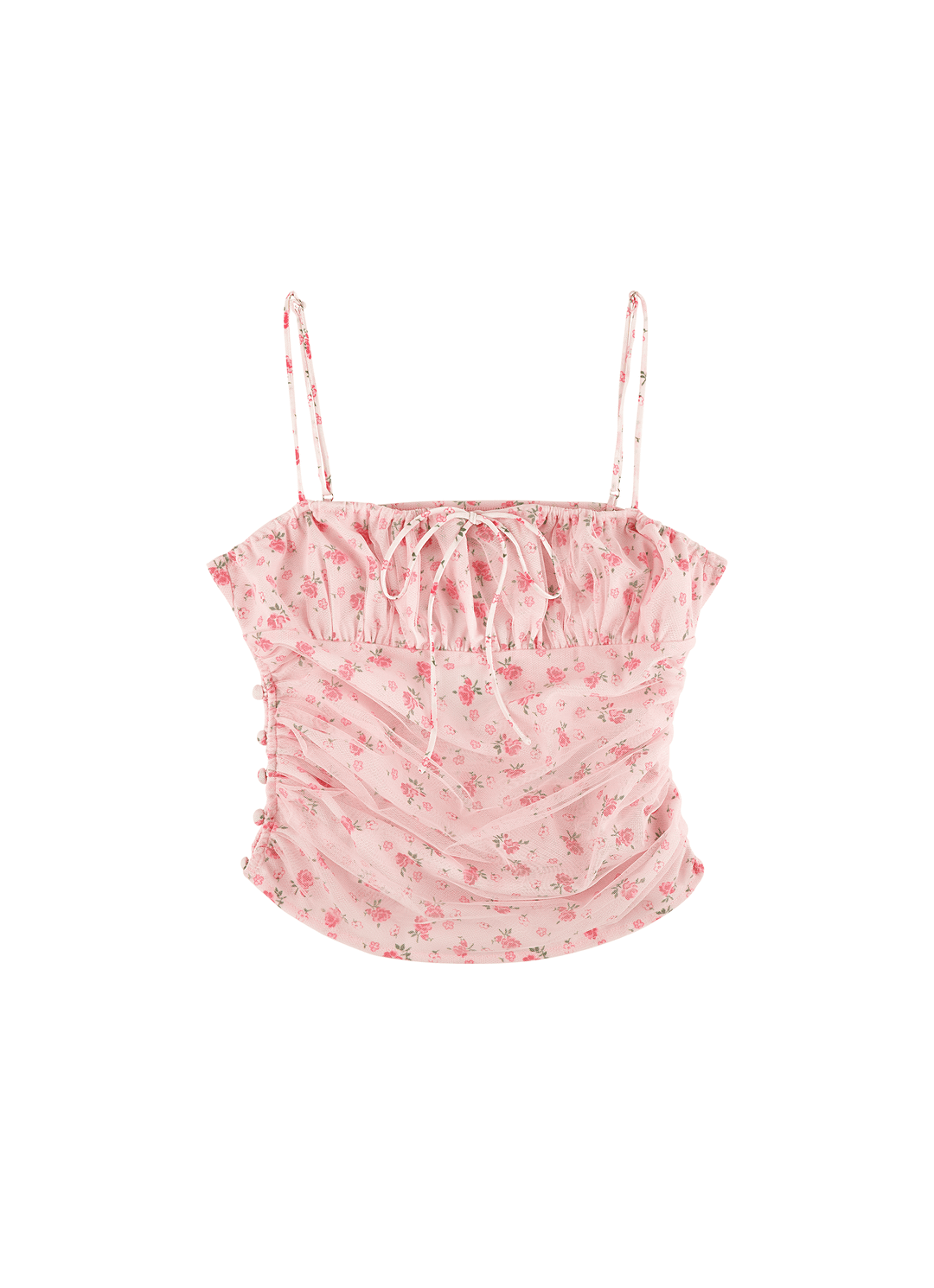 Sofia Top - XS / Pink Floral/White
