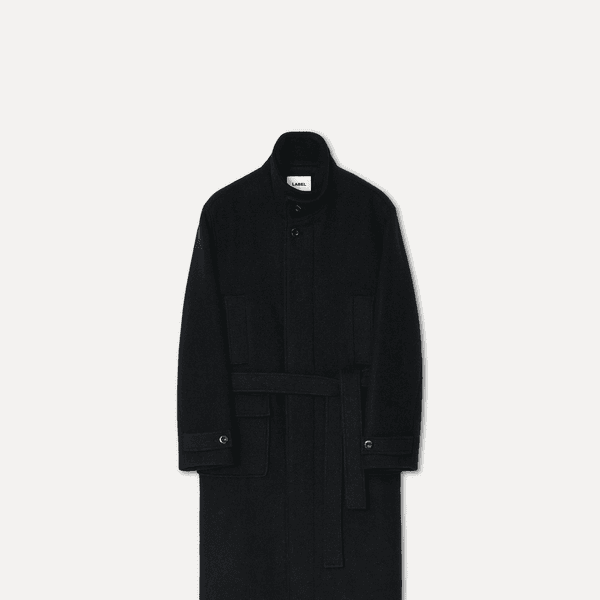 [Early Order] Marlow high neck premium wool coat dark coal