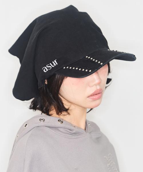 타이 스카프 캡 블랙