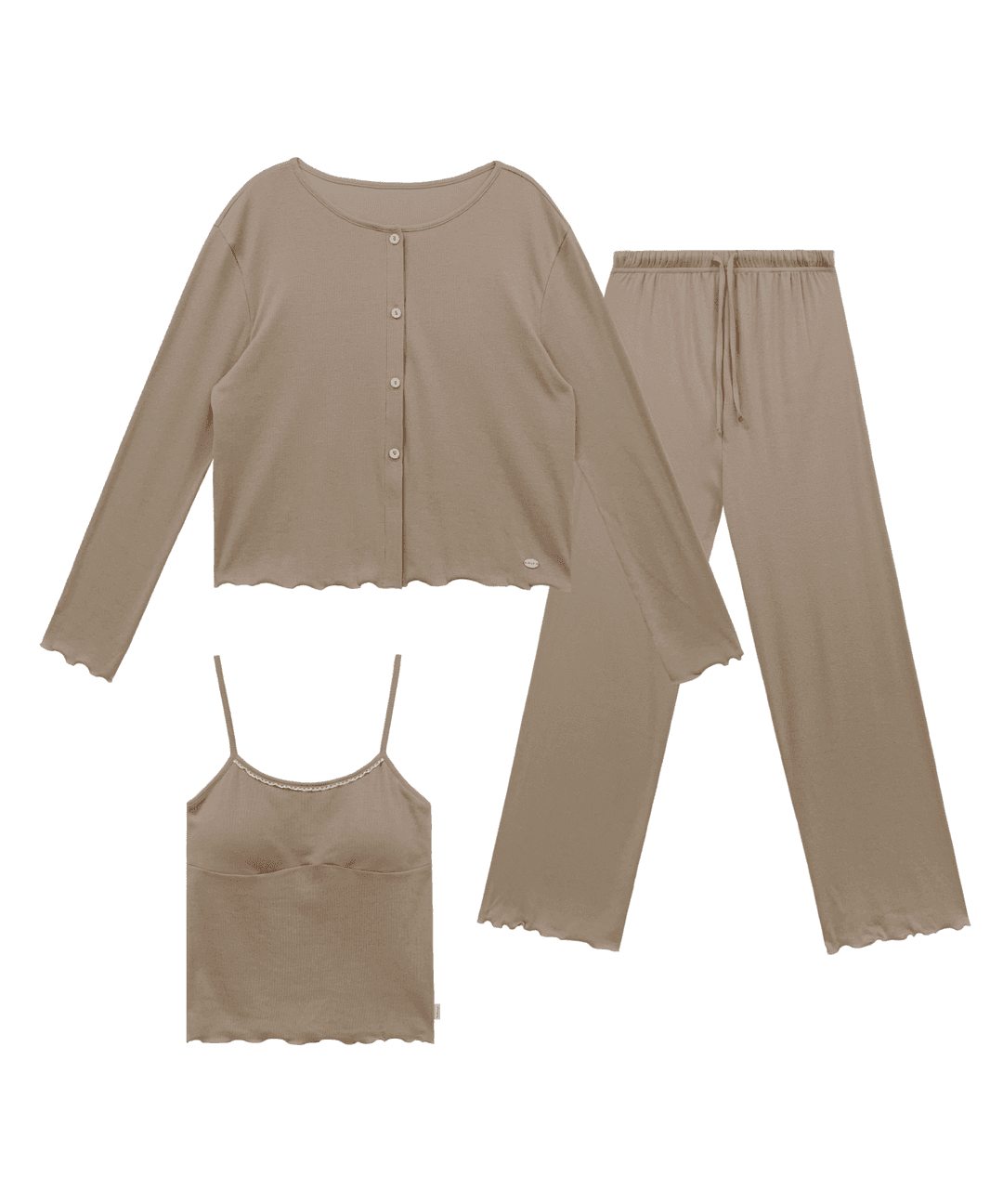 aube pajama set - cocoa