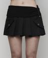 Rib Fake Pocket Pleats Skirt (BLACK)