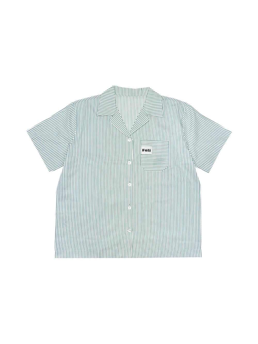 (Unisex) 시어서커 시그니처 PJ 셔츠, 블루 스트라이프