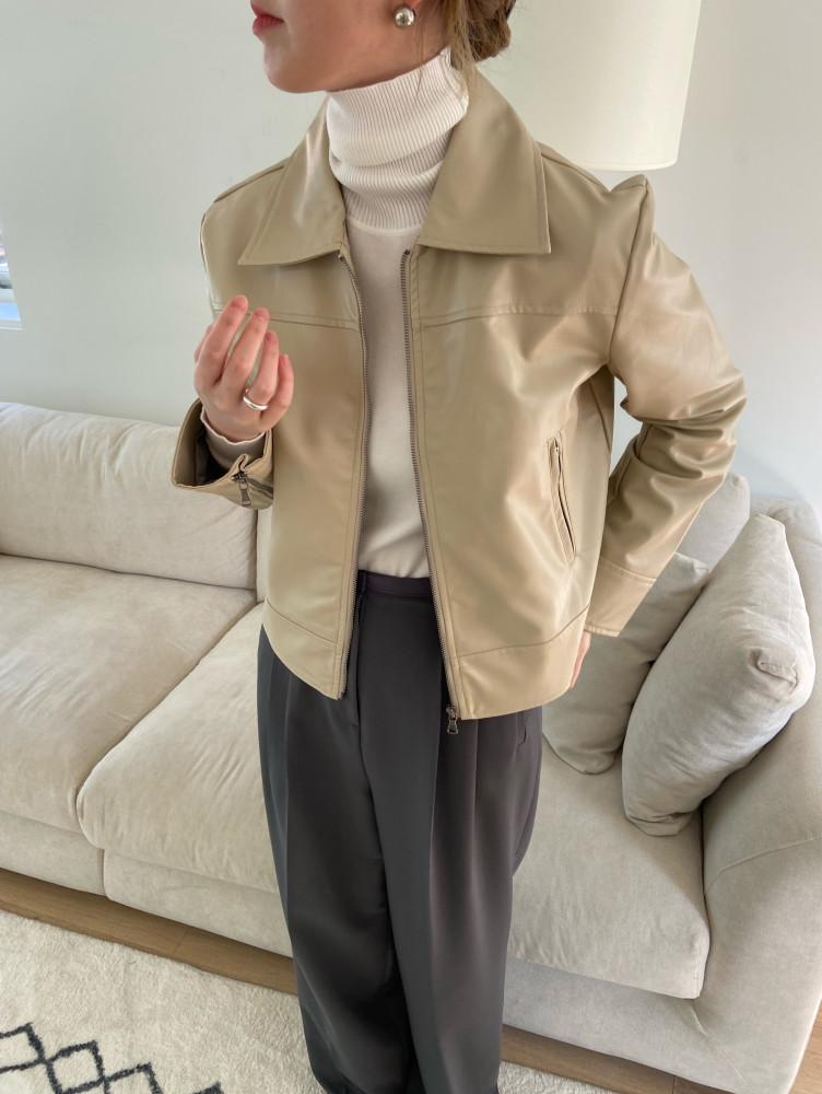 (당일배송) 싱글 레더 자켓 (2color)