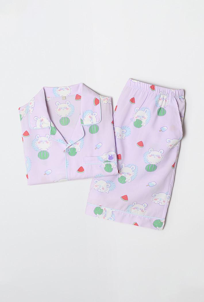 [먼작귀] 먼가 작고 귀여운 여름 반팔 파자마(PURPLE)_SPPPG25U05