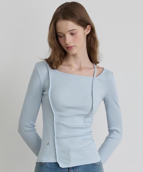 리브드 셔링 티셔츠 SK