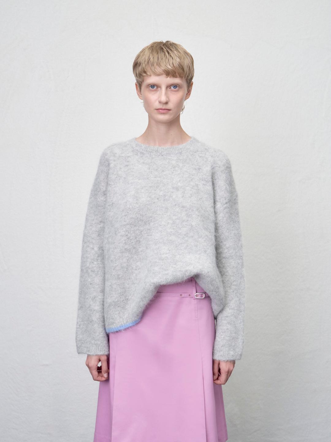 Shaula boxy alpaca knit jumper Melange Grey