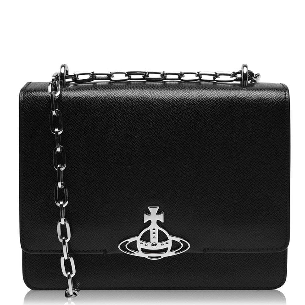 [영국직배송] 비비안웨스트우드 VIVIENNE WESTWOOD DEBBIE 미디움 체인 숄더백 BLACK