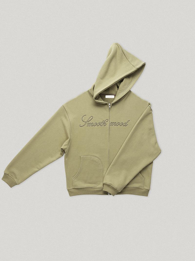 Pale Green Tully Hooded Zip Up