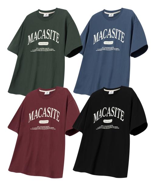 마카사이트(MACASITE)  [2PACK] 아치 로고 오버핏 반팔티_4 COLOR - 사이즈 & 후기 | 무신사