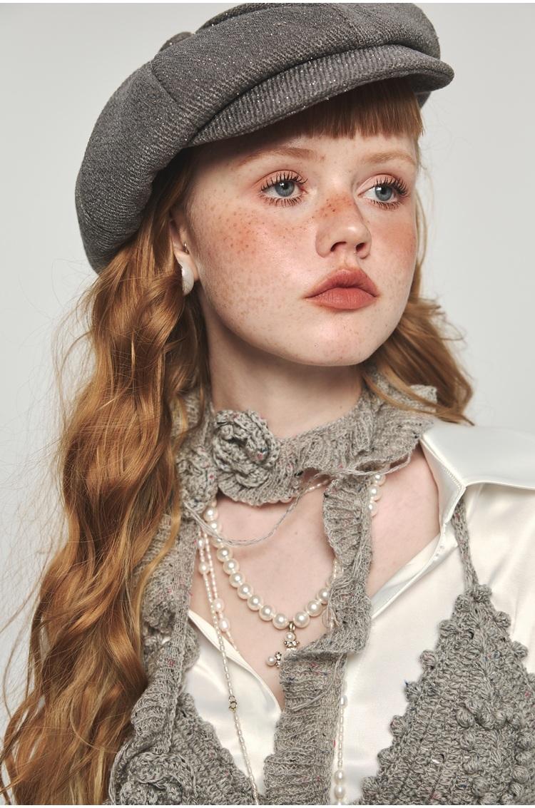 1JINN STUDIO Knit Flower Scarf