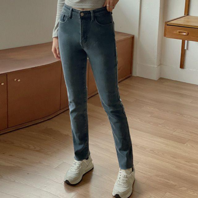 융기모 슬림일자핏 데님팬츠