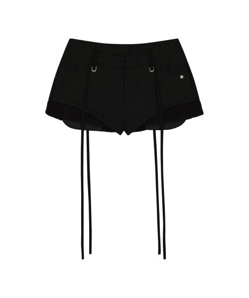 Micro Wool Shorts / Black