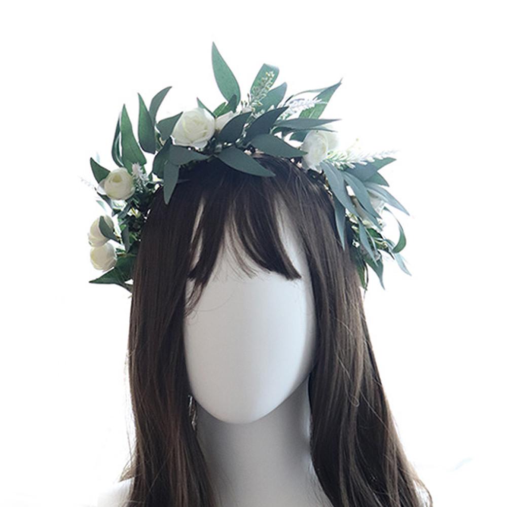 셀프웨딩화관 브라이덜 샤워 소품 웨딩 장미 꽃 헤어 화관 악세사리 wsa064