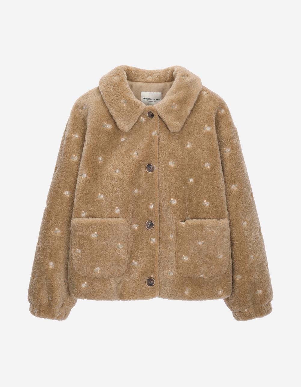 [Thursday Island]_T258MLT341W_플라워자수 블루종 퍼 점퍼