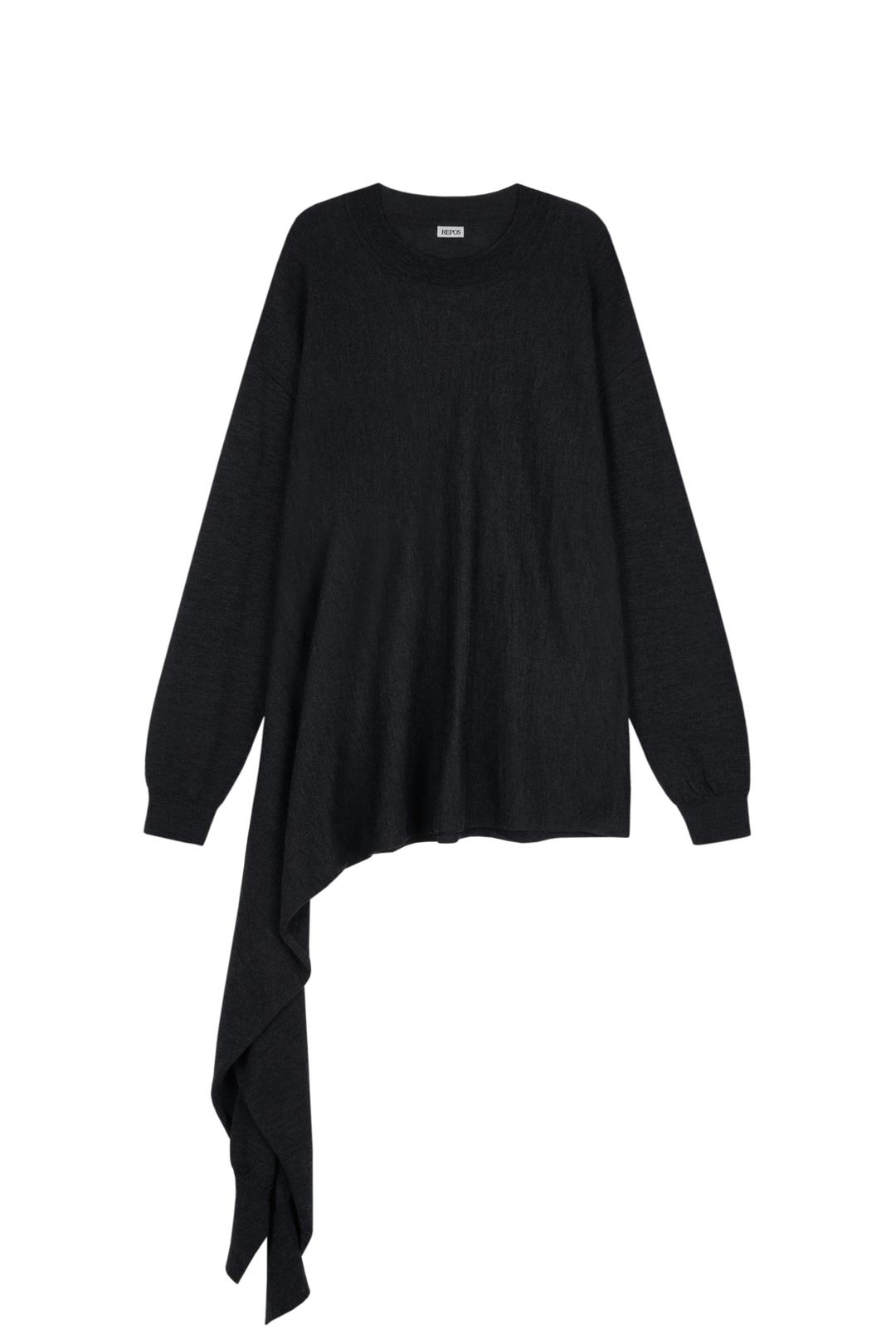 SIDE WRAP KNIT (CHARCOAL)