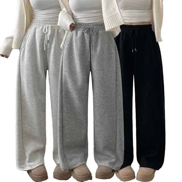 [숏/롱ver] 도톰기모 옆핀턱 사이드 밴딩와이드팬츠 트레이닝바지 4color