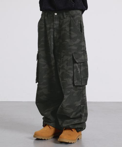 밀리터리 카고 팬츠-블랙