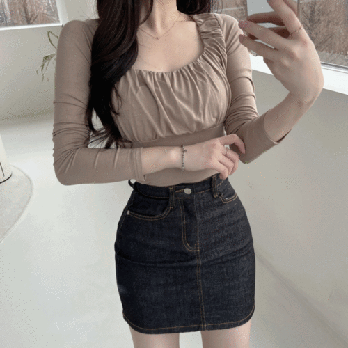 [핏보장] 니키 볼륨업 셔링 슬림핏 티셔츠