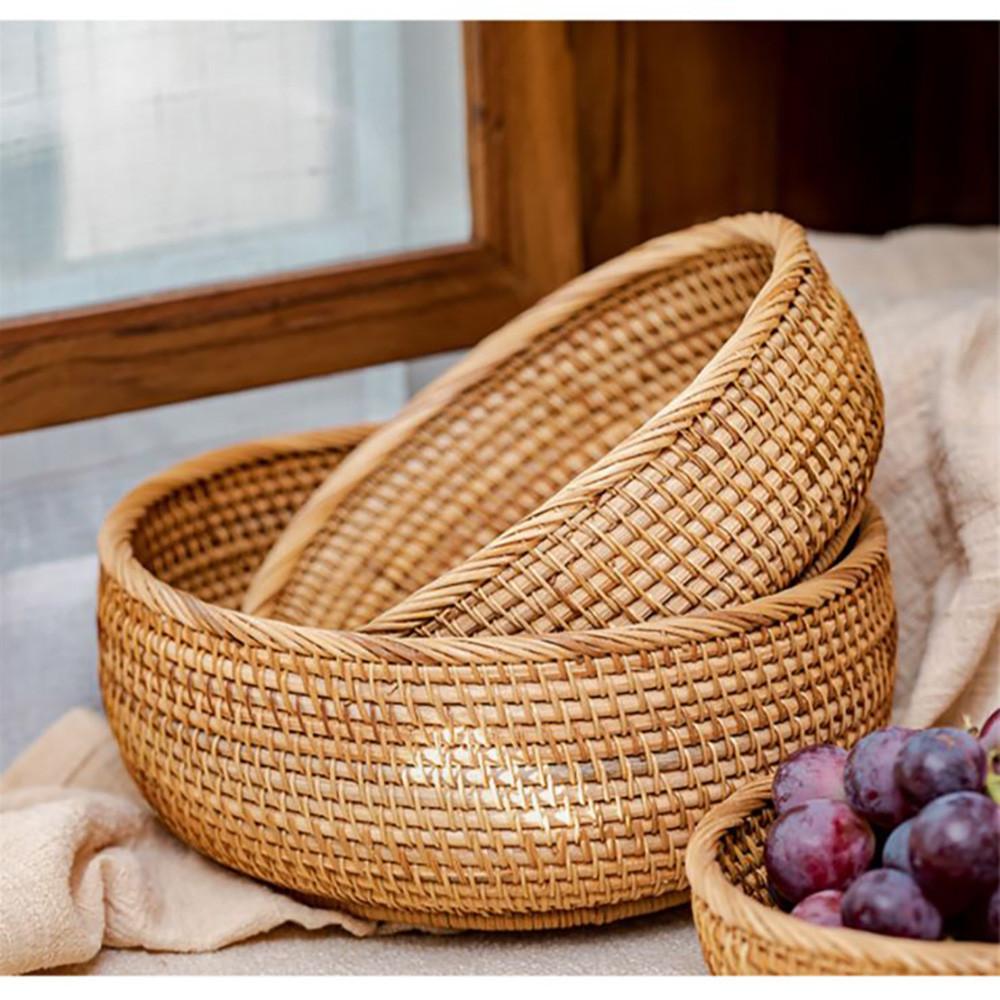 내츄럴 원형 튼튼한 라탄바구니 S등나무원형