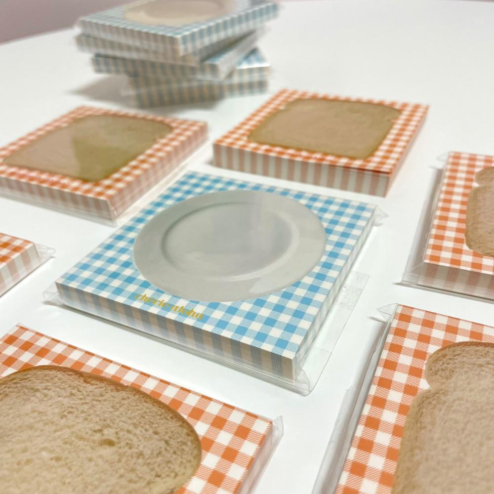 귀여운 식빵 접시 카페 떡 메모지 배달 쪽지