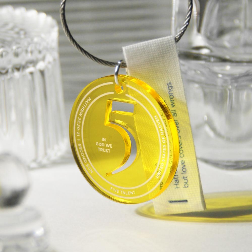 아이코닉 아크릴 키링 - 다섯 달란트 키홀더 키체인 교회 선물 세컨드선 크리스천 굿즈