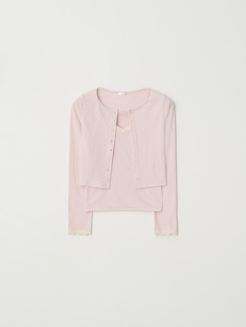 제니오 [made] 리즈 레이스 슬리브리스/가디건