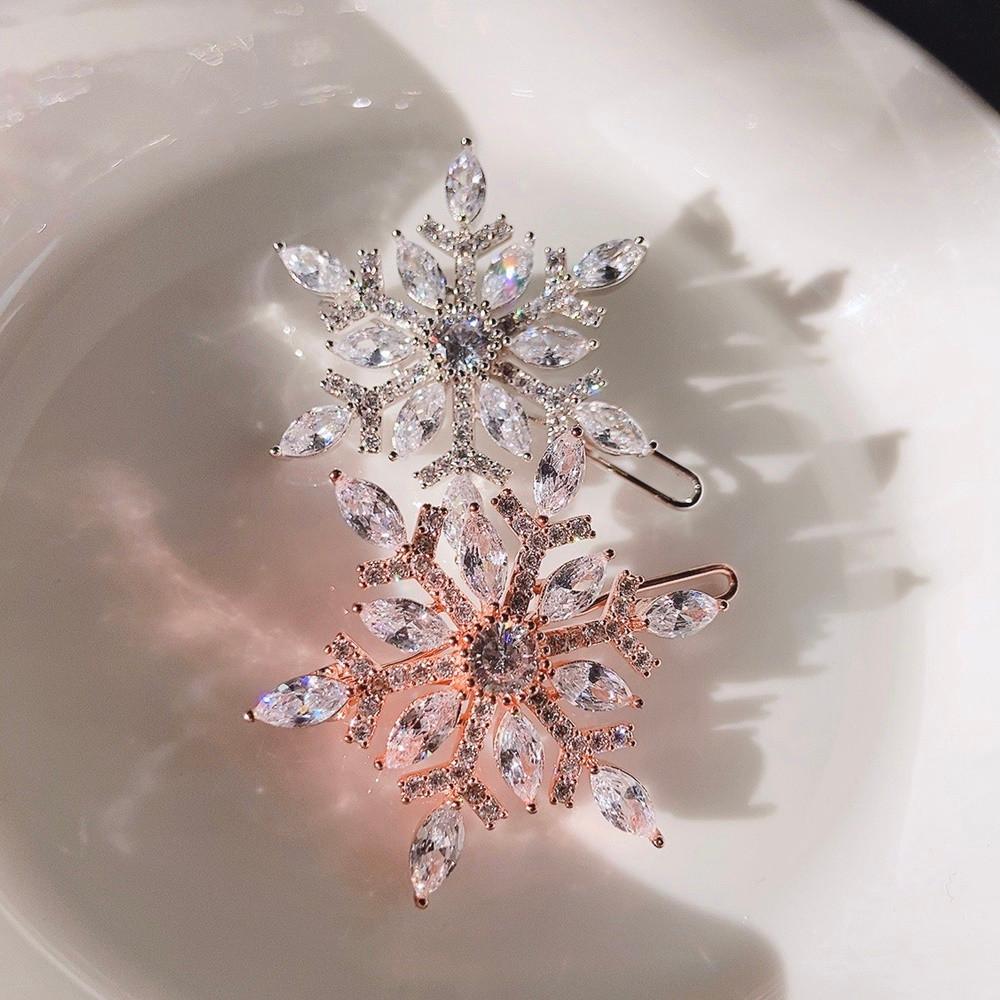 눈꽃 큐빅 헤어 머리 핀