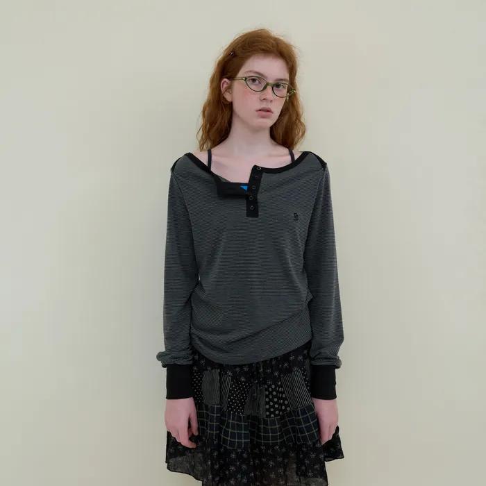 [09월 19일 예약발송] 227. Boatneck Stripe T _ Black